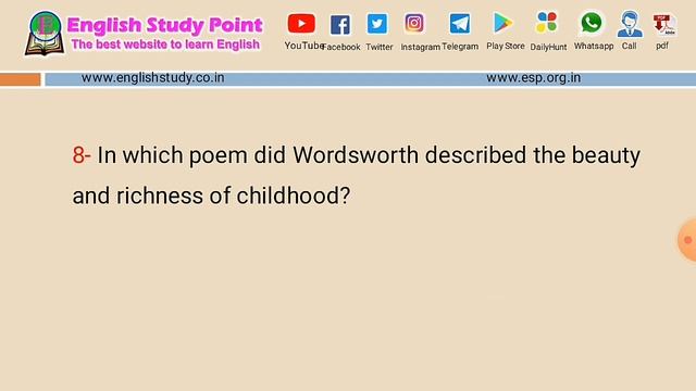 William Wordsworth Important Questions || TGT || PGT || LT || NET-JRF || смотреть онлайн