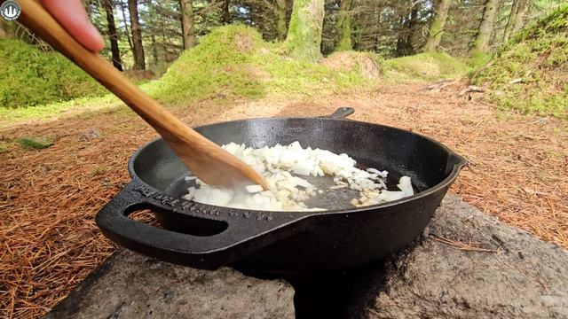Big Beef Balls Sandwich Prepared And Cooked In The Forest (ASMR, CAMPFIRE, CAMPING)