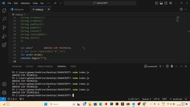 #51 String method in javascript in Hindi 2023.| replaceAll|trim. смотреть онлайн