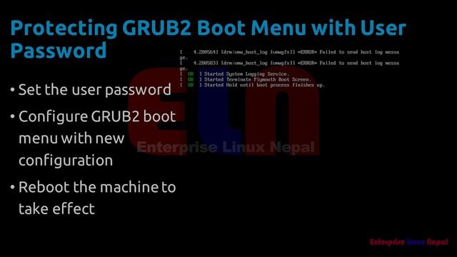 GRUB2 Boot Menu With User Password In Enterprise Linux 8 | RHEL, CentOS, RockyLinux, AlmaLinux