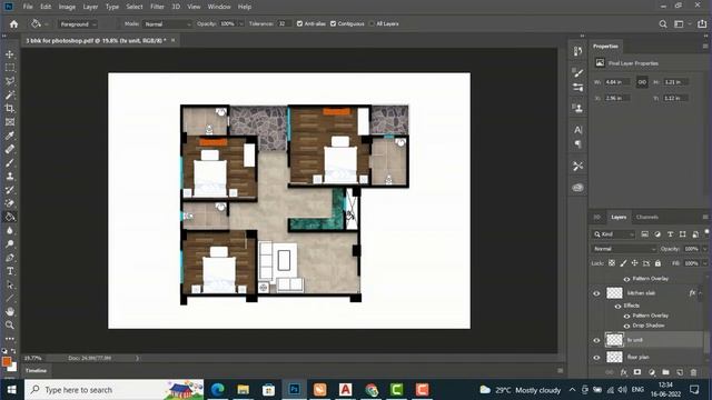 How to Render a Floor Plan in Photoshop I Realistic Photoshop Render I смотреть онлайн
