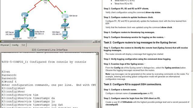 SSH, Syslog And NTP Configuration On Cisco Router  In Packet Tracer