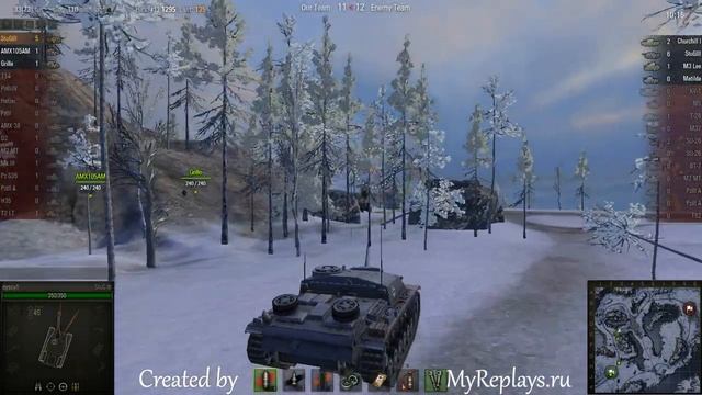 WOT: Arctic Region - StuG III - 6 frags - Top Gun смотреть онлайн
