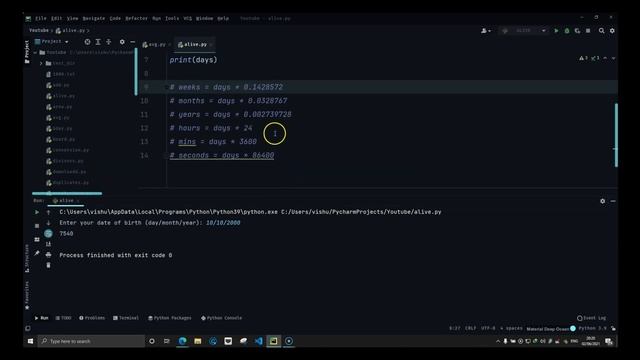 Python Example Code | How Long Have You Been Alive | смотреть онлайн