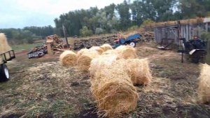 Китайский пресс-подборщик 870 Часть 2 прессуем салому