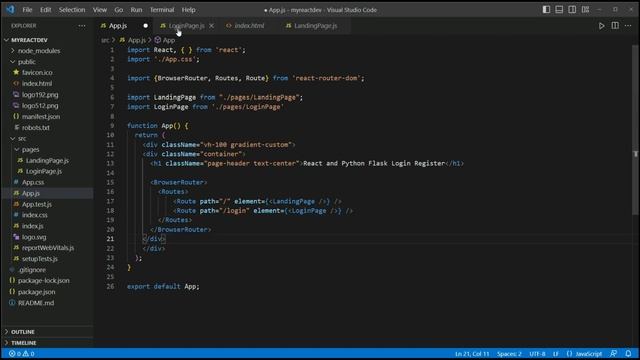 React and Python Flask Login Register смотреть онлайн