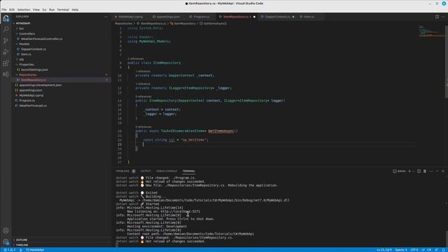 C# ASP.NET WebAPI with MariaDB and Dapper | Part 2: Database Connection, Repository, Controller смотреть онлайн