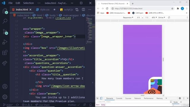 Responsive FAQ accordion dropdown Mobile View | VanillaJS Tutorial - frontend mentor challenge смотреть онлайн