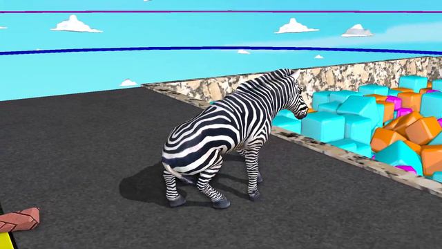 Детский контент - животные проходят препятствия - воркер