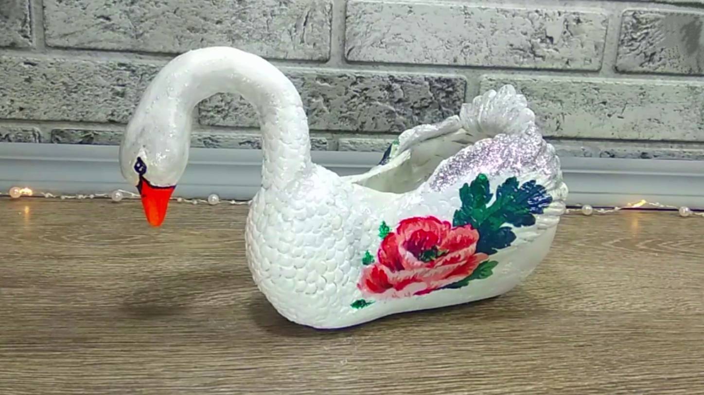 Лебедь из теста. Поделки. DIY. смотреть онлайн