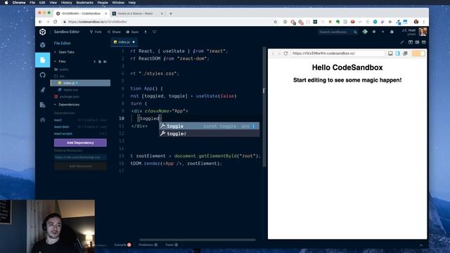 Use React's useState Hook to create a basic toggle component смотреть онлайн