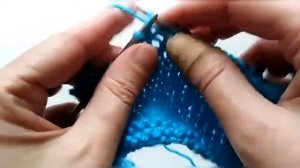 Частичное вязание, поворотные ряды без дырок в полотне, лёгкий способ.