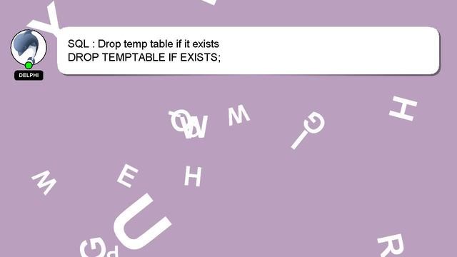 SQL : Drop temp table if it exists смотреть онлайн