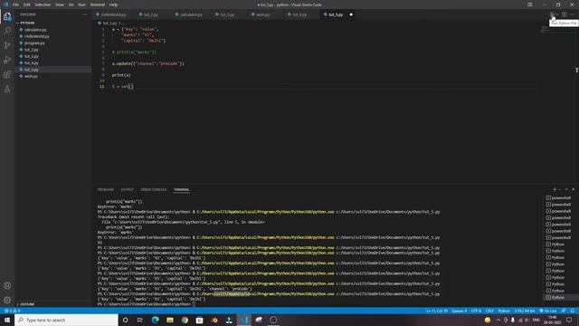 Python Tutorial #5 | Dictionaries and Sets| proCode смотреть онлайн