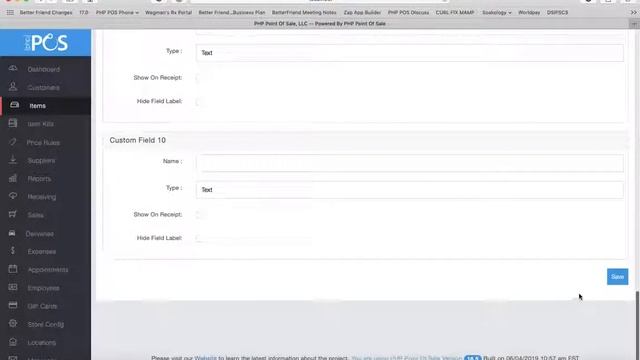 PHP Point Of Sale: Custom Fields смотреть онлайн
