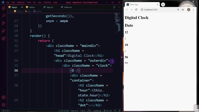 Build a Responsive Digital Clock in React JS in Tamil | React JS Project for beginner's in Tamil смотреть онлайн