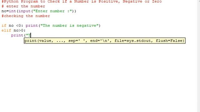 Python Program to Check if a Number is Positive, Negative or Zero смотреть онлайн