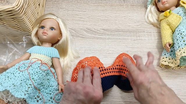 Вязовлог 2.23 /Вяжу крючком для кукол Паола Рейна Paola Reina/ Три наряда по МК Анабель.