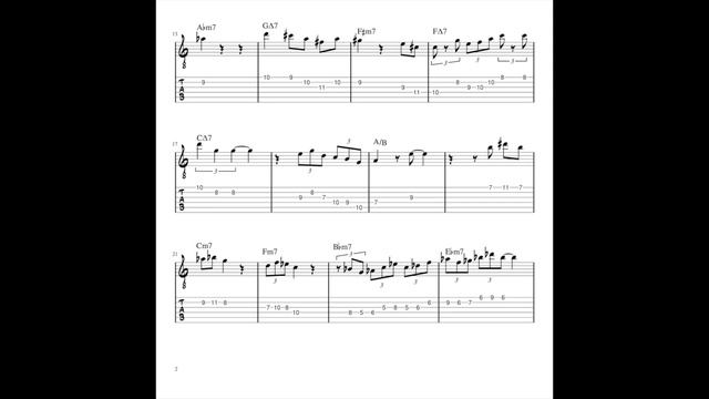 Scene by Tom Harrell Jazz Transcription Guitar Tab смотреть онлайн