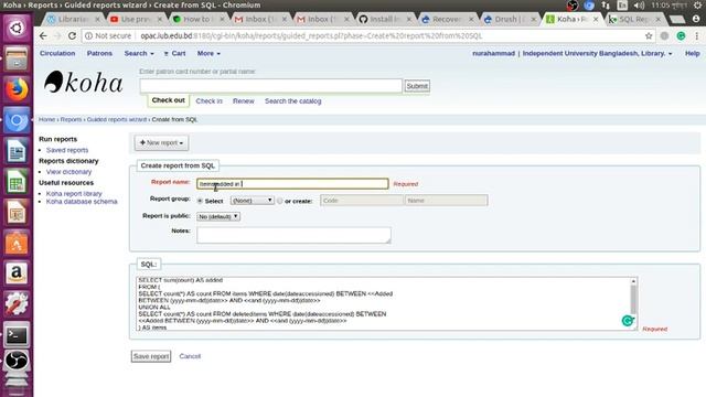 How to create Report in Koha by using SQL смотреть онлайн