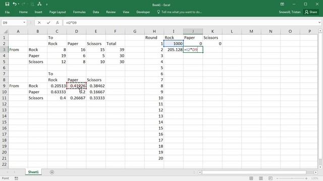 Markov cohort simulation in Excel - Rock-Paper-Scissors смотреть онлайн
