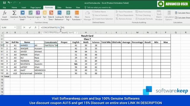 MS Excel Basic Formulas and Functions | Learn Excel Formula From Basic Urdu Hindi смотреть онлайн