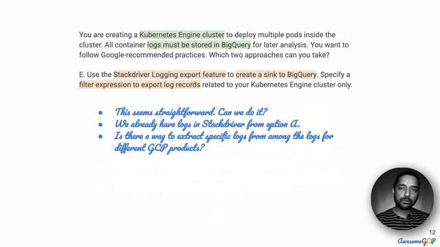 ACE-9, GCP Associate Cloud Engineer - logging, monitoring, Stackdriver, export logs, BigQuery, k8s смотреть онлайн