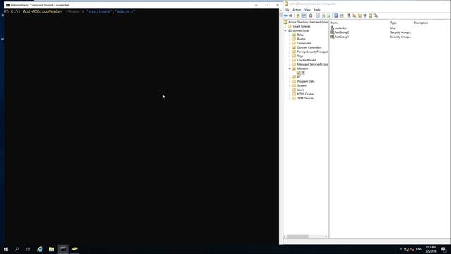 Добавление пользователей в группу Powershell Add-ADGroupMember смотреть онлайн