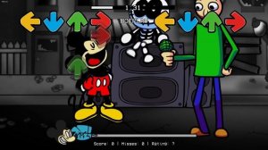 FNF Suicide Mouse REANIMATED VS BALDI - Sunday Night Suicide FULL HORROR GAME