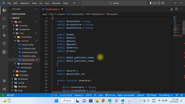 Store Student Class Laravel Project 17 смотреть онлайн