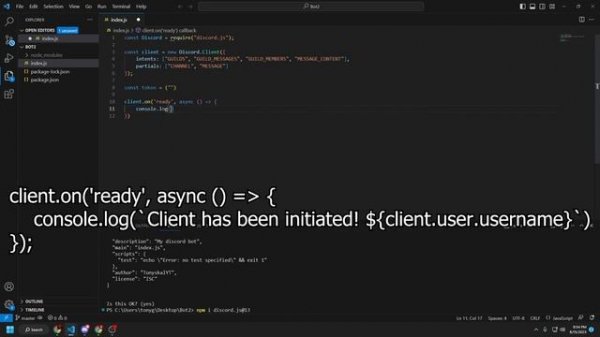 How to easily make a Discord Bot in Visual Studio Code! (PASTEBIN)