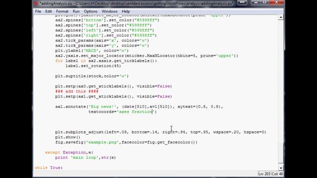 Charting Stocks/Forex for Technical Analysis Part 27 - Adding texts and Annotations to Matplotlib смотреть онлайн