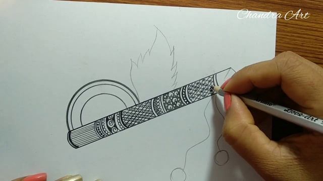 Mandala Art: Pencil Shading Drawing A Beautiful Flute Easy смотреть онлайн