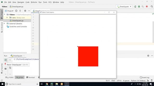 How to draw a square using turtle graphics in Python смотреть онлайн