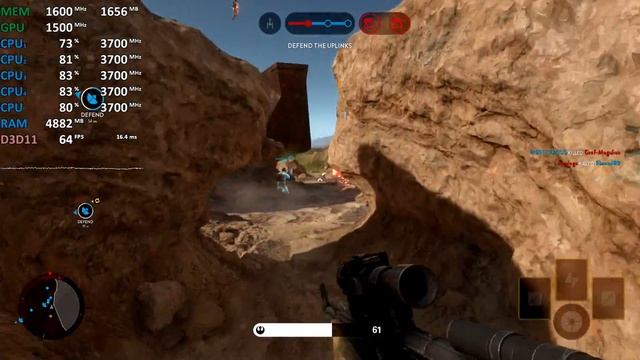 Ryzen 3 2200G Review Star Wars: Battlefront Gameplay Benchmark Test смотреть онлайн