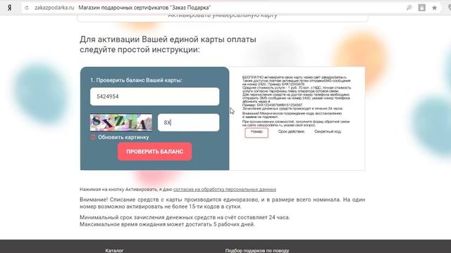 Инструкция по активации Карты пополнения электронного кошелька смотреть онлайн