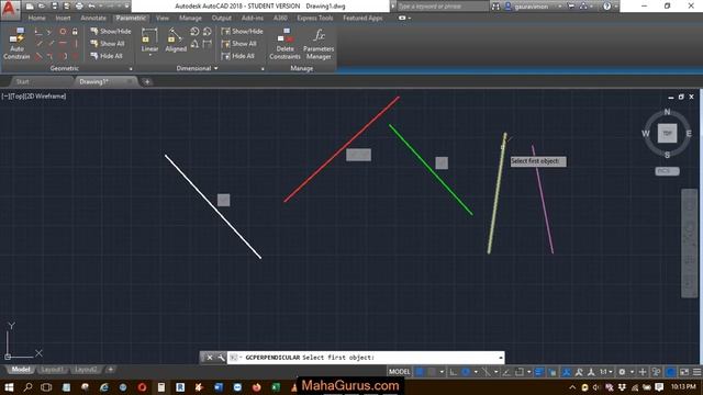 How to Use Perpendicular Constraints in Autocad- Perpendicular Constraints Autocad Tutorial смотреть онлайн