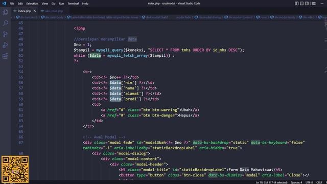 #6 - Menampilkan Data yang akan di Ubah | CRUD PHP & MySQL + Modal Bootstrap 5 смотреть онлайн