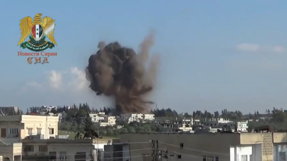 Сирия. Авиаудар по укрытию террористов в провинции Дараа