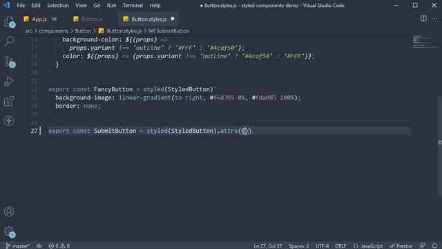 React Styled Components - 7 - Passed Props and Adding Attributes смотреть онлайн