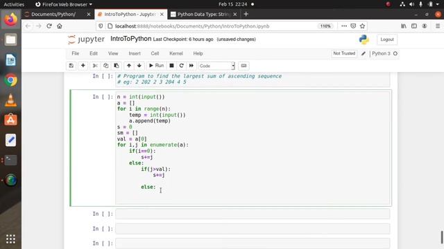 Python Largest Sum of Ascending Sequence Program смотреть онлайн