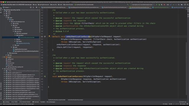 spring security success handler смотреть онлайн