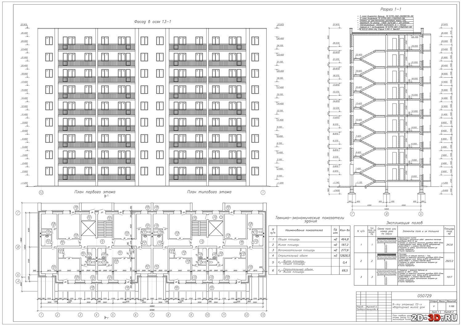 9-ти этажный 72-х квартирный жилой дом готовый учебный проект с расчетно-пояснительной запиской смотреть онлайн