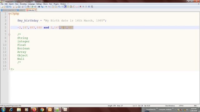 16. PHP TUTORIAL - Data types смотреть онлайн