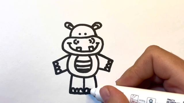 Как нарисовать бегемота смотреть онлайн
