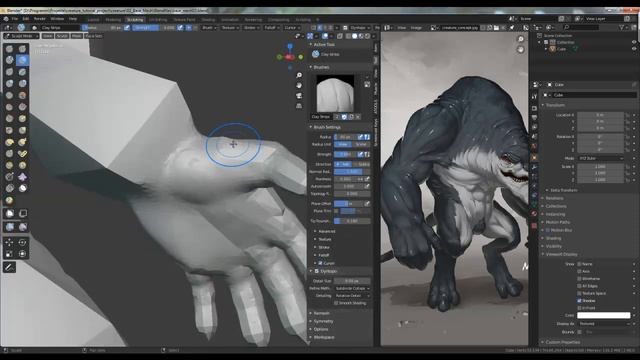 Blender Creature Workshop PART 03 SCULPTING [DEUTSCH] смотреть онлайн