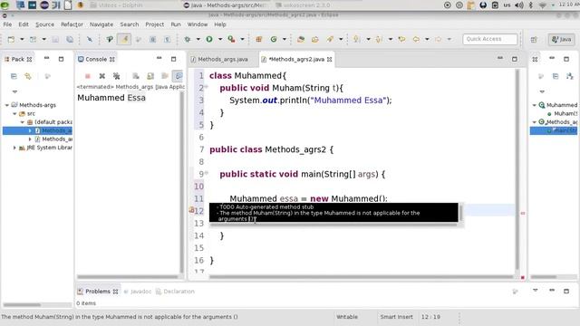 50 Java methods passing args جافا تمرير المتغيرات داخل الدوال смотреть онлайн