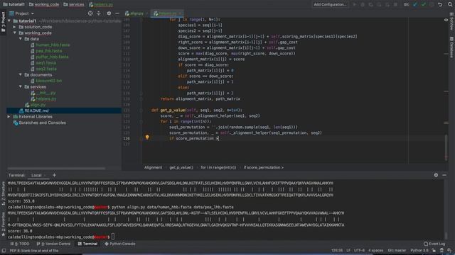 Bioscience Python Tutorial 1 Part 4 (Sequence Alignment Significance) смотреть онлайн