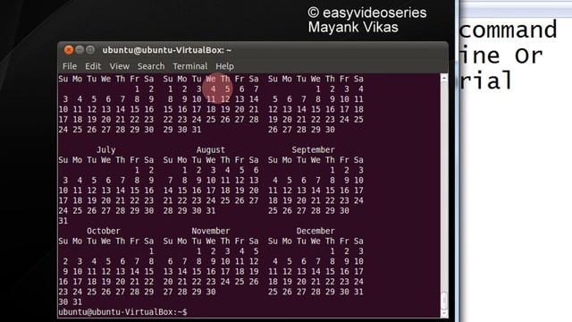 How To use calendar cal command in Ubuntu Linux for date month Via Command Line Or Terminal Tutoria смотреть онлайн