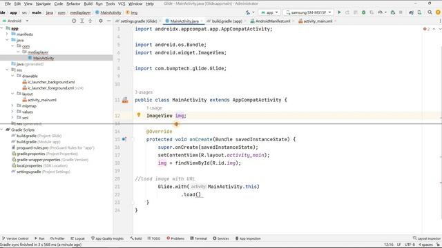 How to load a image from a URL in Imageview | Glide in android studio | Round Imageview in Gilde #8 смотреть онлайн